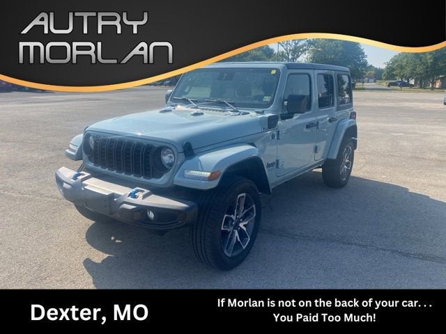 2024 Jeep Wrangler 4xe Sport S in Gray — front three-quarter view