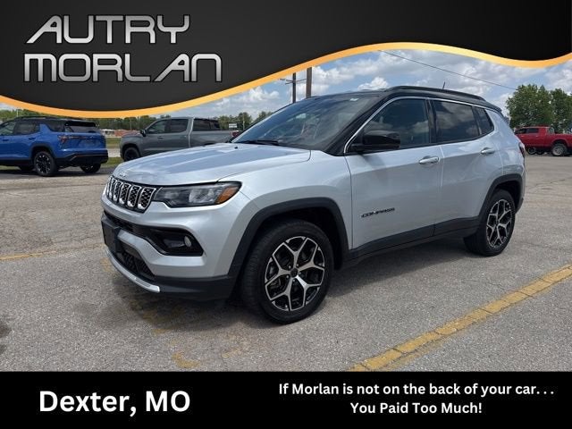 2025 Jeep Compass Limited in Silver — front three-quarter view