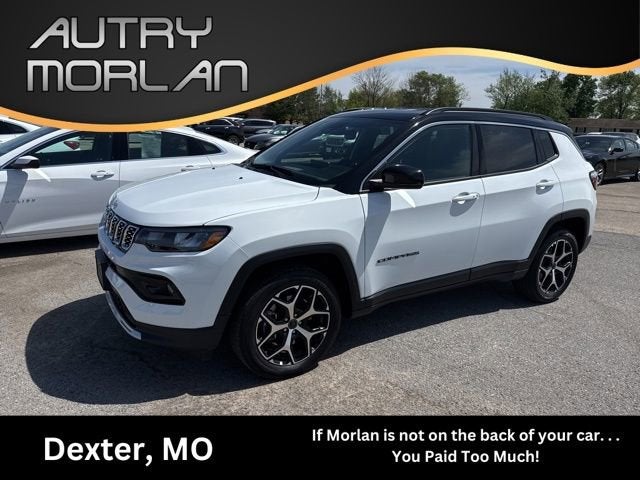 2025 Jeep Compass Limited in White — front three-quarter view