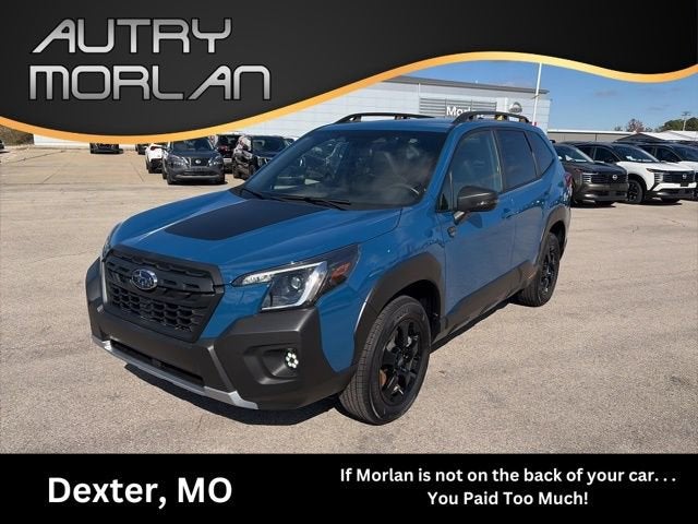 2024 Subaru Forester Wilderness in Blue — front three-quarter view